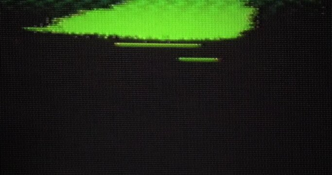 4k slow-motion Analogue VHS footage. Vintage VCR noise. Broken tv reception static insert element for the horror show. Glitch Horror Video Damage. Bad interfere. VCR transfer broken TV insert effect