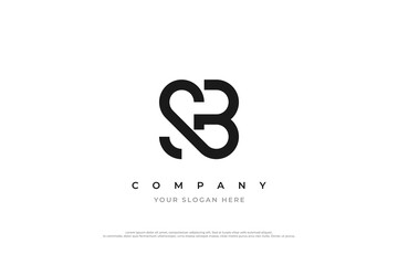 Letter SB Monogram Logo Design Vector
