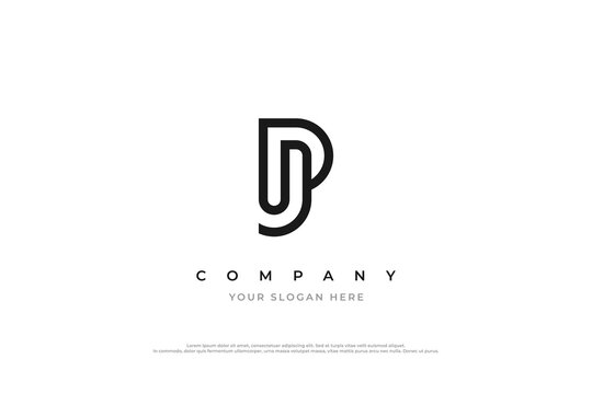 Minimal Initial Letter JP Logo Design Vector