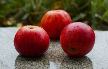 Bright red apple