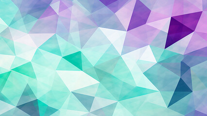 Obraz premium Vibrant Geometric Mosaic Mint Green and Lilac Abstract Pattern