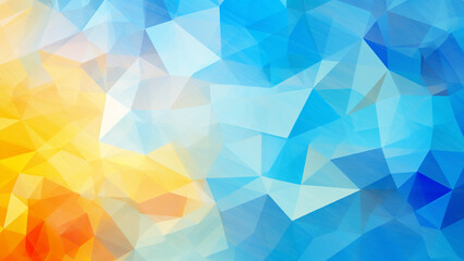 Obraz premium Vibrant Geometric Mosaic Sunshine Yellow and Sky Blue