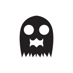 skull ghost icon logo design.