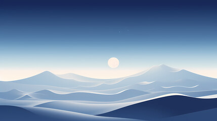 Full moon on white sand dunes poster web page PPT background, digital technology business background