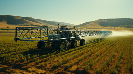 Fototapeta premium tractor in field HD 8K wallpaper Stock Photographic Image 