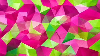 Vibrant Lime Green and Hot Pink Geometric Mosaic Pattern
