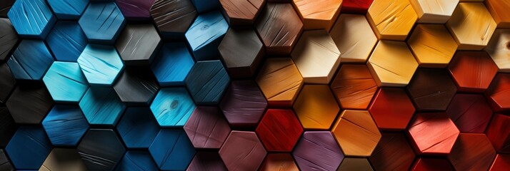 Multicolored Seamless Parquet Floor Hexagonal , Banner Image For Website, Background abstract , Desktop Wallpaper