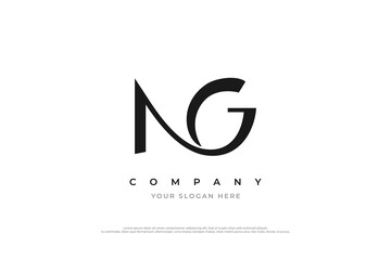 Elegant Initial Letter NG Logo Design Vector