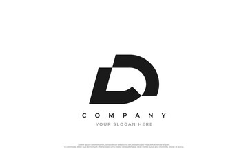 Minimal Initial LD Monogram Logo Design Vector