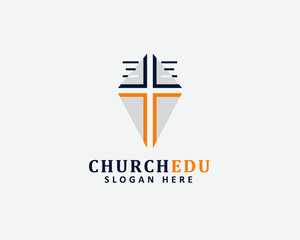 Church logo design. Christian symbols. The cross of Jesus Christ.