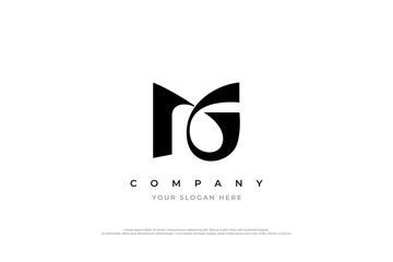 Initial Letter MG Monogram Logo Design Vector - obrazy, fototapety, plakaty