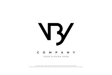 Initial Letter VB or BV Logo Design Vector