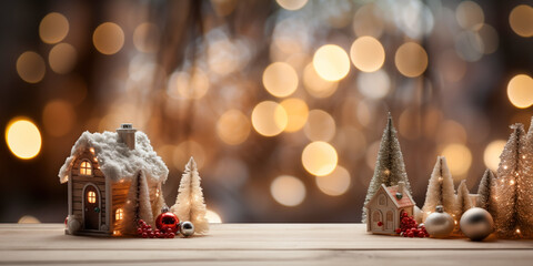 Snowy Christmas Miniature House Decoration