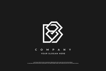 Simple Letter B Diamond Logo Design Vector