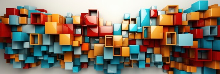 Creative Geometric Shapes Made Vibrant Colorful , Banner Image For Website, Background abstract , Desktop Wallpaper
