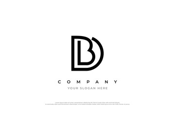 Initial Letter BD Logo or DB Logo Design