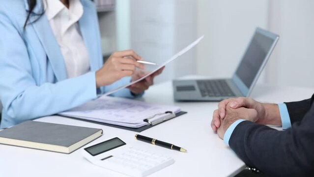New employee interview with hr manager at office. Hiring staff, meeting new worker.