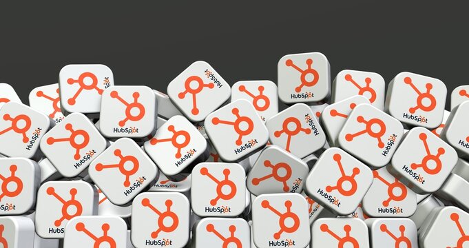 hubspot, Social Media Logos Visual Presentation - Background Design
