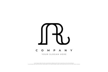 Initial Letter AR or RA Logo Design Vector