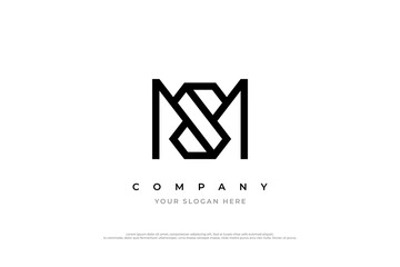 Initial Letter SM Logo or MS Logo Design Vector