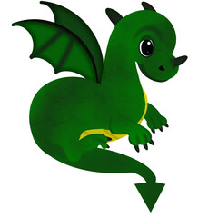 Green Baby Dragon - Year of the Dragon - illustration