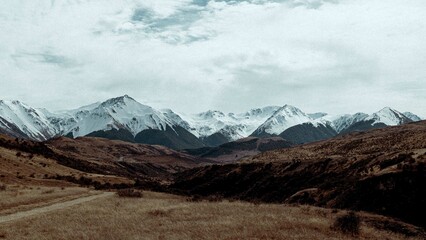 mountains in the snow