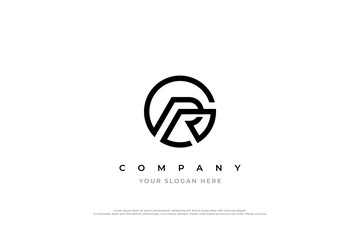 Initial Letter RG Logo or GR Logo Design Vector