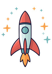 Flying space shuttle rocket going to space, ready to print, children's room designs, ready to print,