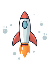 rocket vector,colorful print for kids,launch rocket,space rocket illustration,print ready,editable.