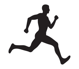 Fototapeta na wymiar Running person silhouette illustration,eps,editable print ready,runner vector
