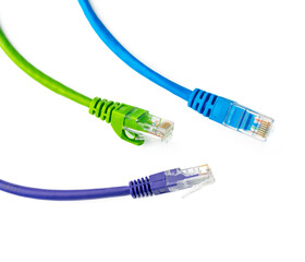 Network cable isolated on white background studio shot