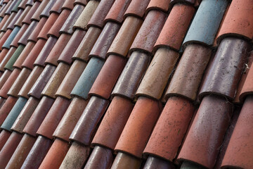 Colourful tiled roof