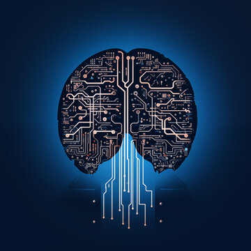 AI Circut Brain Vector Art Logo Artificial Intelligence