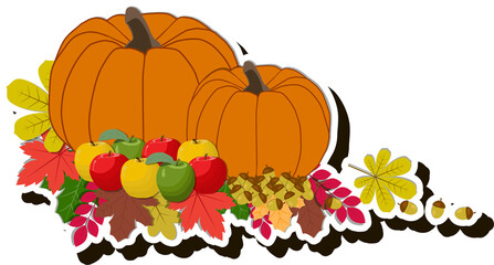 Beautiful illustration on theme of celebrating annual holiday Thanksgiving Day