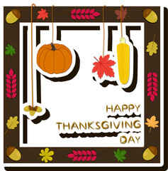 Beautiful illustration on theme of celebrating annual holiday Thanksgiving Day