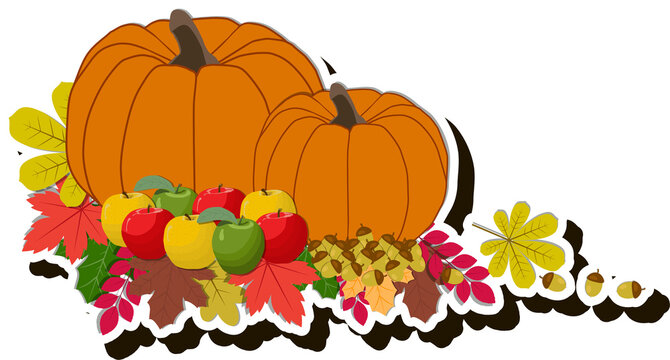 Beautiful illustration on theme of celebrating annual holiday Thanksgiving Day