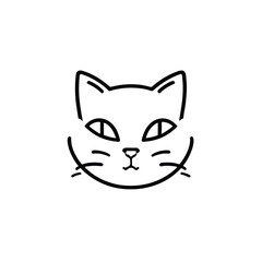 Fototapeta premium head Icon of cat face. Flat outline style.