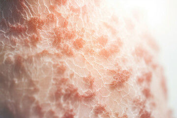 Dermatology Close-Up: Detailed Psoriasis Skin Surface with Red Patches - obrazy, fototapety, plakaty