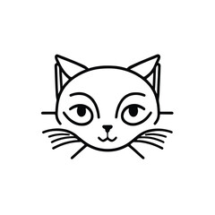 Fototapeta premium head Icon of cat face. Flat outline style.