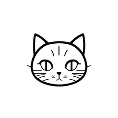 Fototapeta premium head Icon of cat face. Flat outline style.