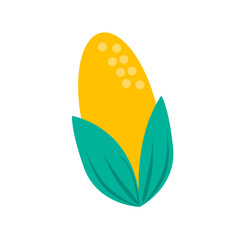 Vector corn vegetable cartoon vector icon illustration food nature icon concept isolated