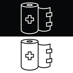 Obraz premium Bandage icon Vector, Black and White Version Design Template