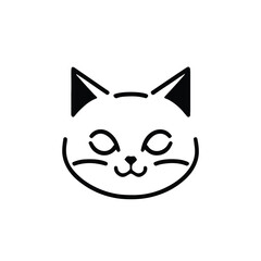 Fototapeta premium head Icon of cat face. Flat outline style.