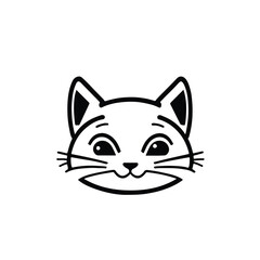 head Icon of cat face. Flat outline style.