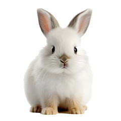 White rabbit isolated on transparent background