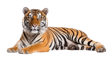 A tiger on the transparent background