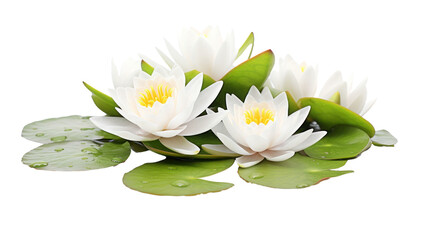 Fototapeta na wymiar A white lotus flower on the transparent background