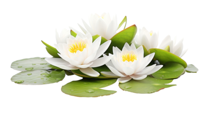A white lotus flower on the transparent background