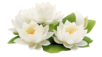 A white lotus flower on the transparent background