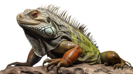 Iguana on the transparent background